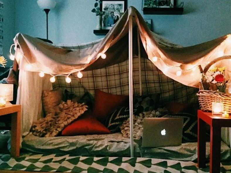 blanket fort at home